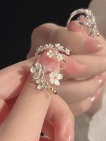 Flower Design Adjustable Ring (2pcs), Fashion Accessories for Women & Girls, Simple Jewelry for Party, Daily Clothing Decor, ...