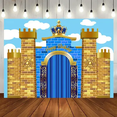 Aperturee Grand Castle With Crown Happy Birthday Backdrop For Kid