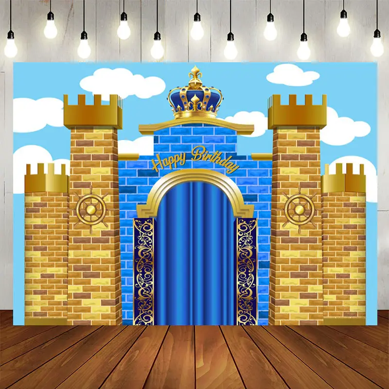 Aperturee Grand Castle With Crown Happy Birthday Backdrop For Kid
