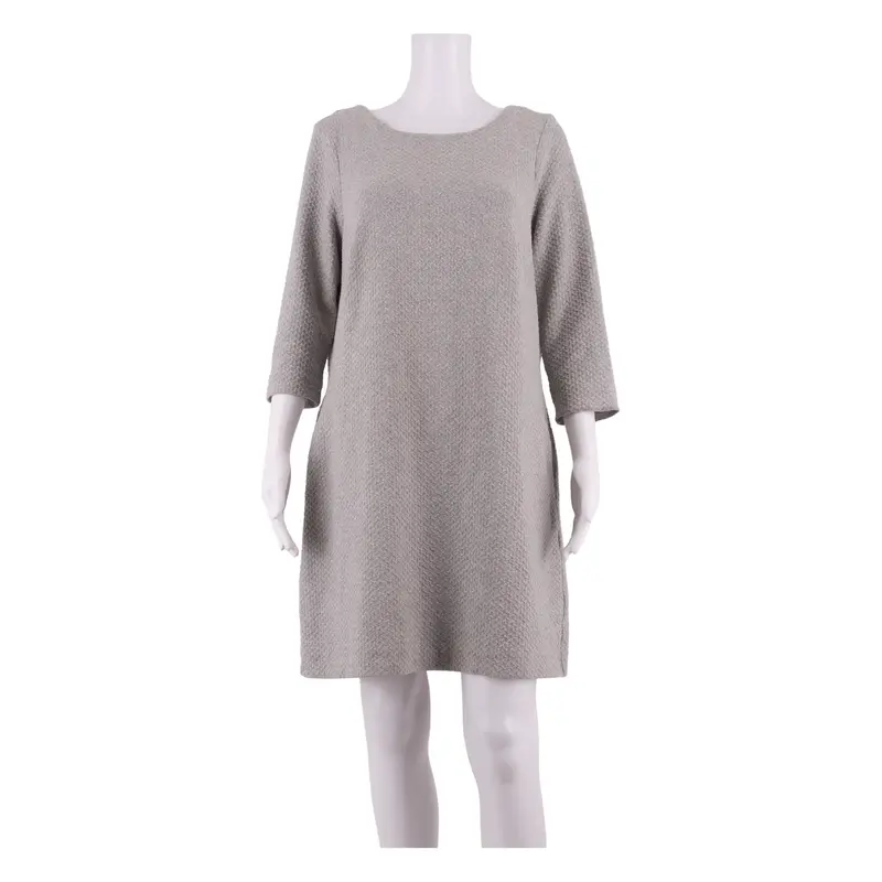 GANNI Womens Fit & Flare Dress Grey Knee Length L
