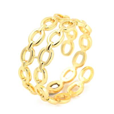 Hollow Oval Brass Open Cuff Rings