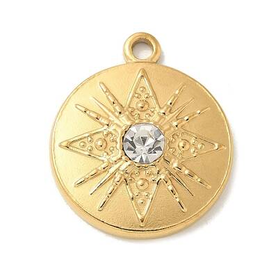 304 Stainless Steel Rhinestone Pendants