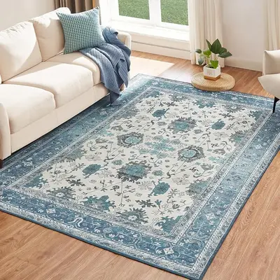 ORHOPUI Vintage Boho Area Rug Stain Resistant Machine Washable with Non-Slip Backing for Living Room Bedroom Home Office Deco...