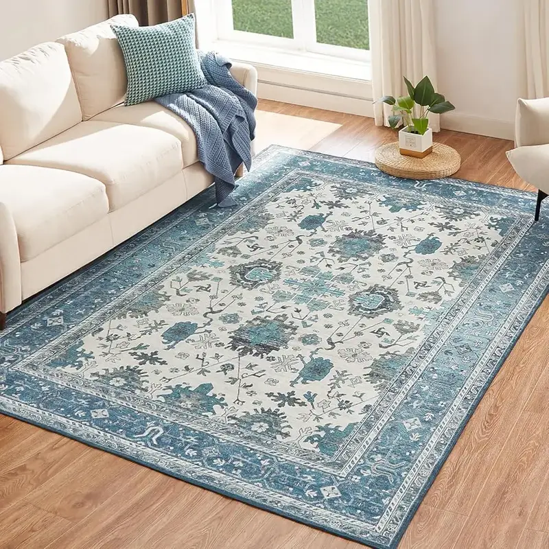 ORHOPUI Vintage Boho Area Rug Stain Resistant Machine Washable with Non-Slip Backing for Living Room Bedroom Home Office Deco...