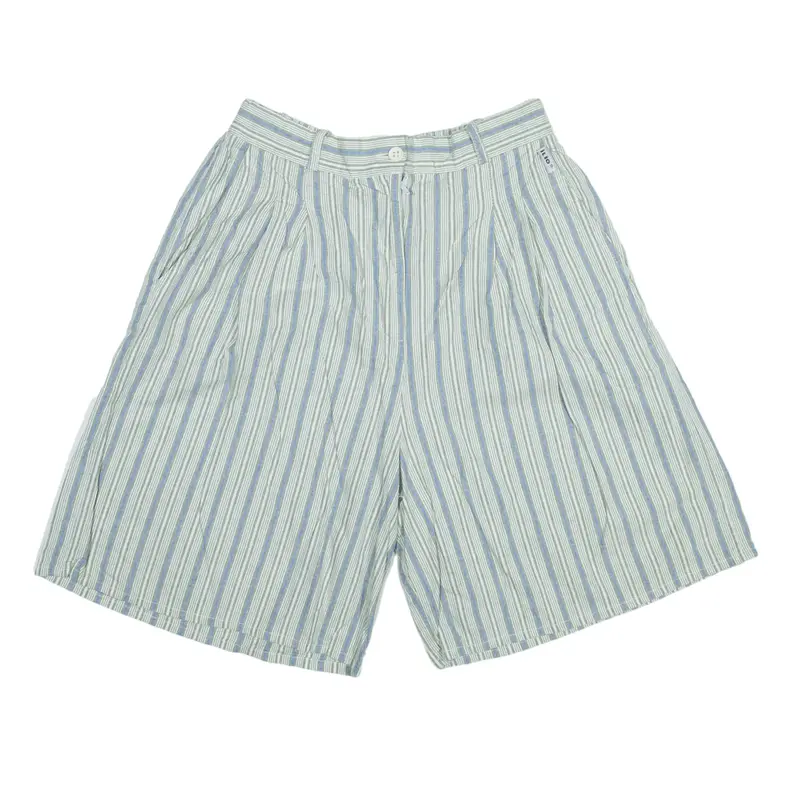 ILIO Casual Shorts Green Loose Striped Girls L W23