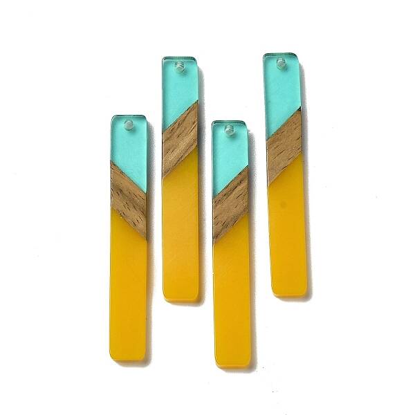 Opaque Resin & Walnut Wood Big Pendants