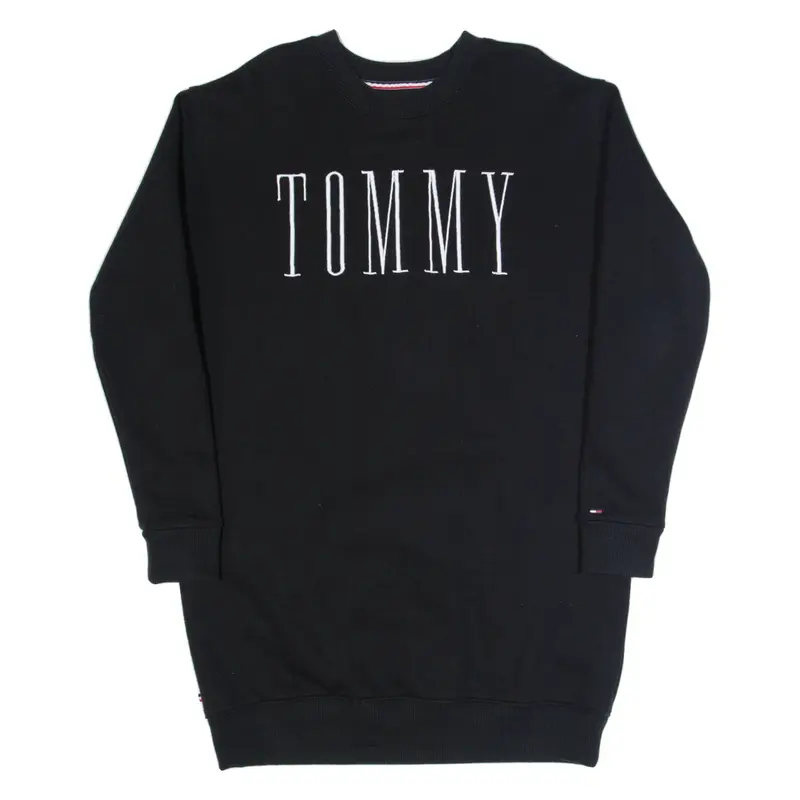 HILFIGER DENIM Oversized Womens Jumper Dress Black Long Sleeve Knee Length M