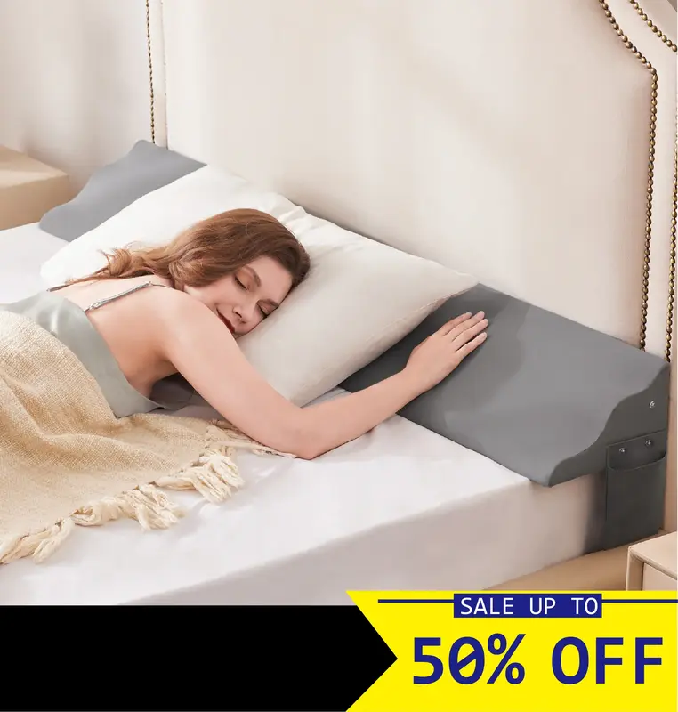 Bed Wedge Pillow for Headboard Gap,Gap filler, High-Density Foam with Breathable Cover, Enhanced Width 0-8\