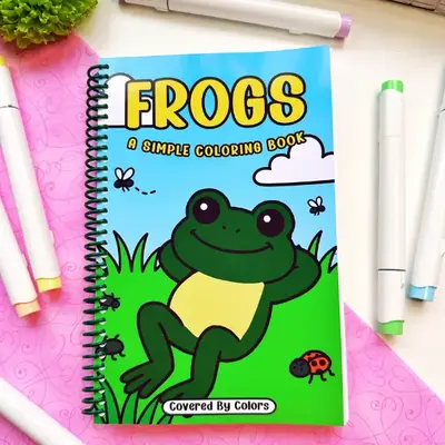 Frogs: Coloring Book for Adults and Teens Featuring Cute Cozy Frog Characters Doing Daily Activities Bold and Simple  Spiral ...