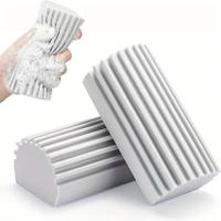 Damp Duster Set, 2 Counts Magic Dust Cleaning Sponge, Cleaning Pads for Baseboard, Blind, Tiled, Furniture, Couches, Vent, Gr...