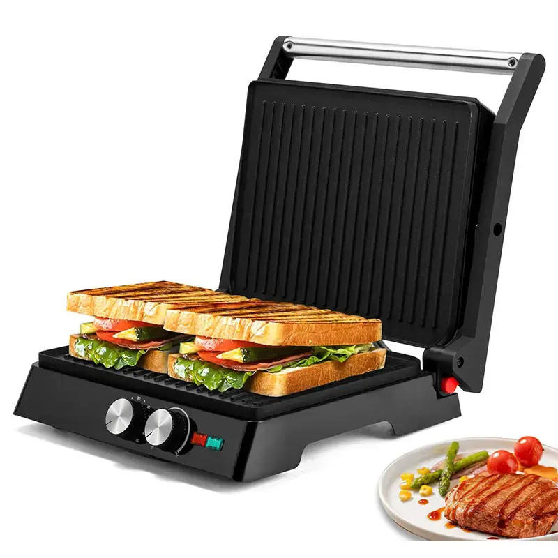 SUSTEAS Sandwich Maker Multi-function Indoor Electric Grill, 180 Degree Sandwich Maker Fast Heating Non-stick Easy to Clean P...
