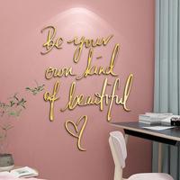 Letter Pattern Acrylic Wall Sticker, 1 Count 3d Wall Decal, Modern Wall Decorative Sticker for Home Living Room Bedroom Offic...