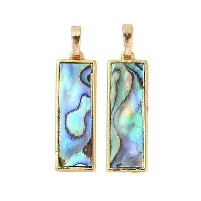 Rack Plating Natural Paua Shell Pendants