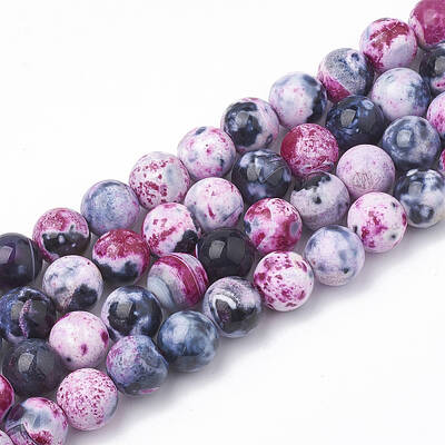 Dyed Natural Fire Crackle Agate Beads Strands