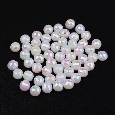 Faceted Colorful Eco-Friendly Poly Styrene Acrylic Round Beads