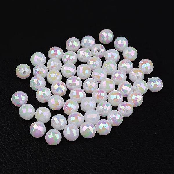 Faceted Colorful Eco-Friendly Poly Styrene Acrylic Round Beads