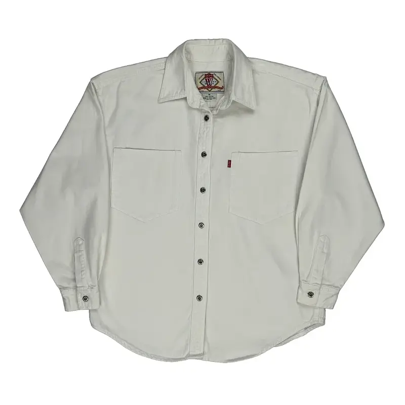 Levis Denim Shirt - Medium White Cotton
