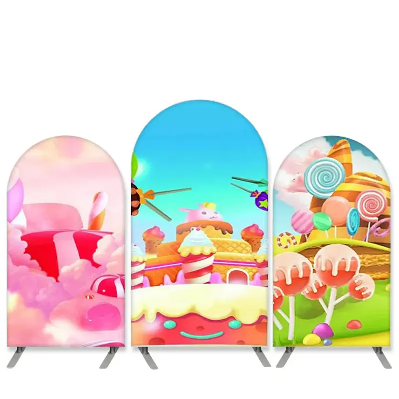 Aperturee Sweet Candy Land Theme Birthday Arch Backdrop Kit Banner | Diy Round Arch Backdrop | Wedding Arch Backdrop | Chiara...