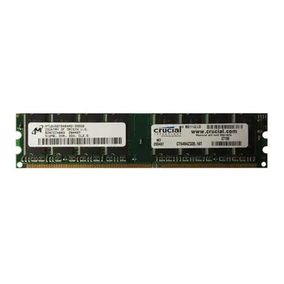 Micron MT16VDDT6464AG-335GB | 512MB DDR-333MHz PC2700 Non-ECC Unbuffered UDIMM CL2.5 2Rx8 2.5V 184-Pin Memory Module