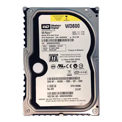 X9280 Dell 80GB 10000RPM SATA 1.5Gb/s 8MB Cache 3.5-Inch Hard Drive