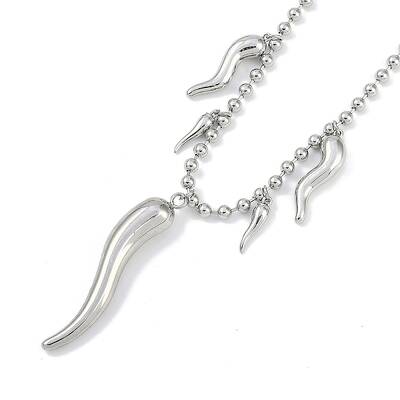 Rack Plating Brass Italian Horn Cornicello Bib Necklacess