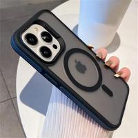 Hard Magnetic Luxury Matte Translucent Armor Shockproof Case For iPhone 16 15 14 13 12 11 Pro Max Plus MagSafe Wireless Charg...