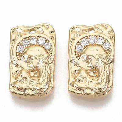 Brass Micro Pave Cubic Zirconia Pendants