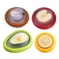 4 Pcs Silicone Fruit Vegetable Anti-oxidation Box, Fruit Saver and Onion Storage Set, Reusable Fridge Fresh Pod Food Storage,...