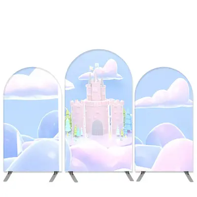 Aperturee Dream Purple Cloud Castle Theme Birthday Arch Backdrop Kit | Custom Chiara Arched Covers | Chiara Arch Backdrop Diy...