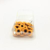 Sunflower Thumb Tracks, 20pcs Cute Sunflower Flat Push Pins with Storage Box, Decorating Map Push Pins for Home School Office