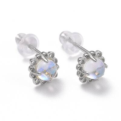 Anti-Tarnish Rhodium Plated 925 Sterling Silver Stud Earrings