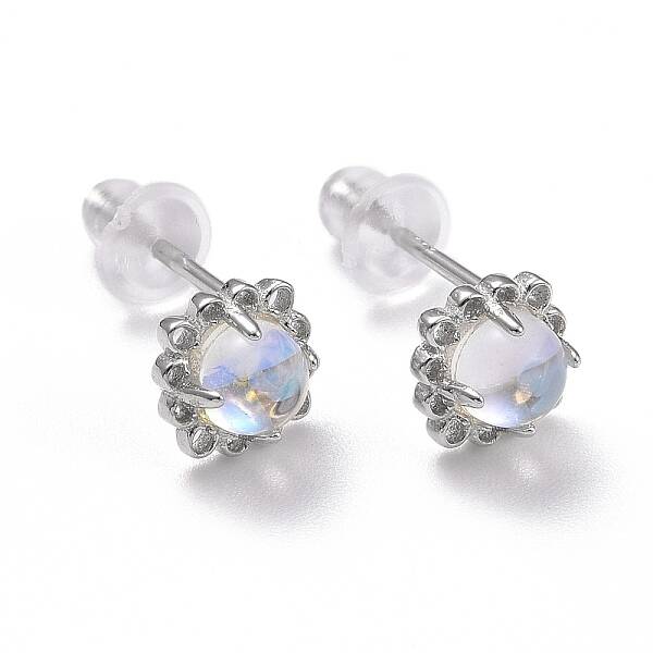 Anti-Tarnish Rhodium Plated 925 Sterling Silver Stud Earrings