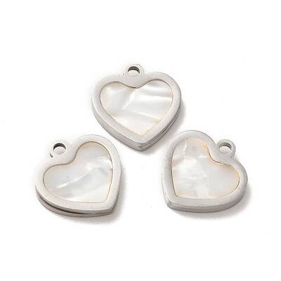 304 Stainless Steel Heart Charms