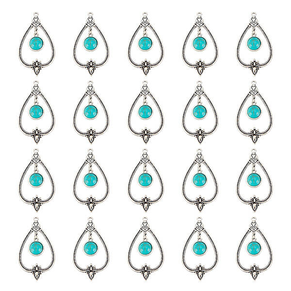 20Pcs Synthetic Turquoise Big Pendants