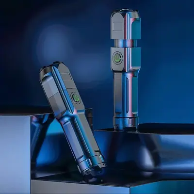 Telescopic Zoomable Spotlight, USB Rechargeable Flashlight, Long-Range Portable Floodlight, Mini Handheld Flashlight for Outd...