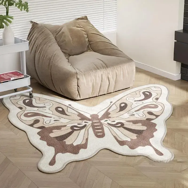 Butterfly Pattern Indoor Carpet, 1 Count Butterfly Shaped Anti-slip Rug, Home Decorative Floor Mat, Creative Rugs for Living ...