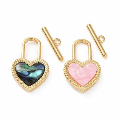 Paua Shell & Pink Shell Toggle Clasps