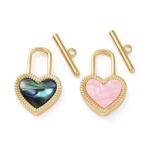 Paua Shell & Pink Shell Toggle Clasps