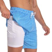 JUNBAOSS Mens Swim Trunks with Compression Stretch Beach Shorts Quick Dry with Pockets No-Chafing Board Shorts, Breathable Fi...