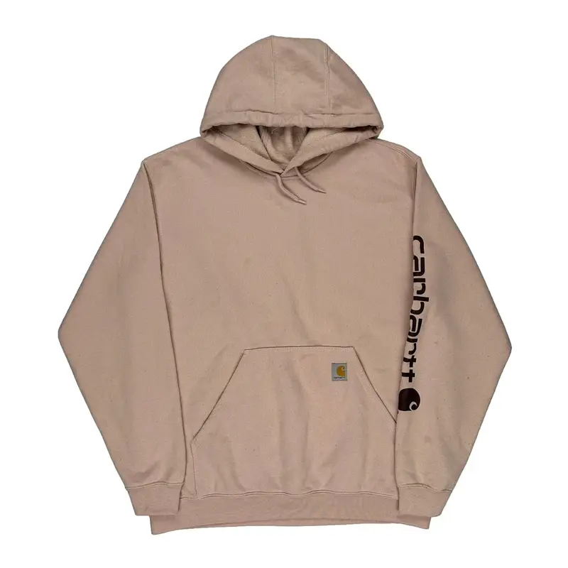 Carhartt Oversized Hoodie - Large Beige Cotton Blend | Size: large