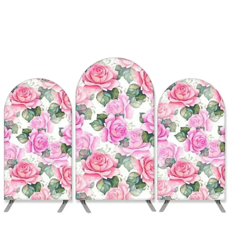 Aperturee Pink Floral Green Leaves Theme Wedding Arch Backdrop Kit | Circle Arch Backdrop Diy | Chiara Wall Backdrop Diy | Di...