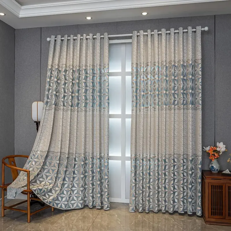 Geometric Pattern Curtain, 1 Panel Modern Simple Window Curtain, Home Decorative Curtain for Living Room, Balcony, Bedroom, R...