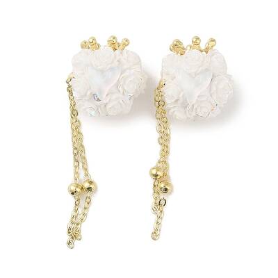 Handmade Polymer Clay Rhinestone Tassel Dangle Beads