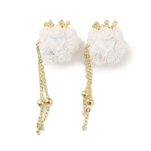 Handmade Polymer Clay Rhinestone Tassel Dangle Beads