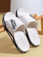 Men's  Letters Print Non-slip Slides, Comfortable Outdoor Sports Slippers, Soft Colorblock Slippers for Indoor Outdoor Beach ...