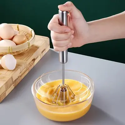 Stainless Steel Egg Beater, 1 Count Handheld Egg Mixer, Egg Whisk, Kitchen Baking Mixer Tools