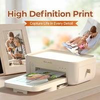 4x6 Photo Printer, Includes 20 Sheets & 1 Ribbon, Picture Printer for Smartphones, Portable Thermal Dye-Sublimation Printer w...