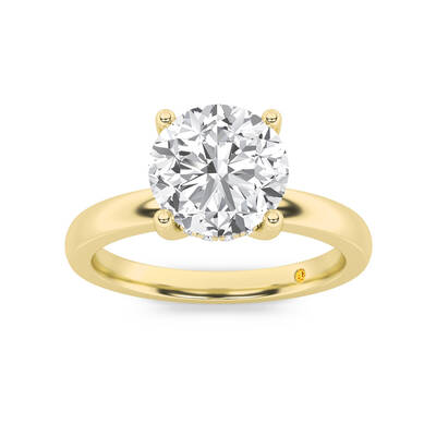 Secret Sparkle Hidden Halo Round Lab Grown Diamond Engagement Ring | 18K Yellow Gold 1 1/10 CT. TW.