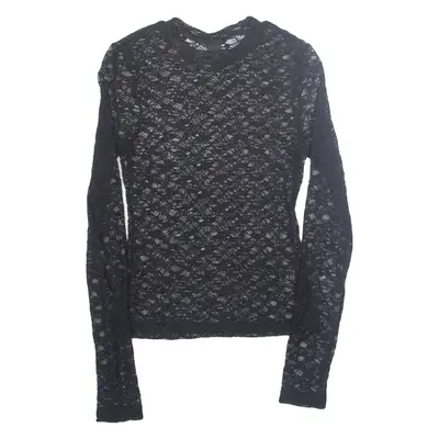 ZEBRA Sheer Womens Top Black Long Sleeve Nylon S