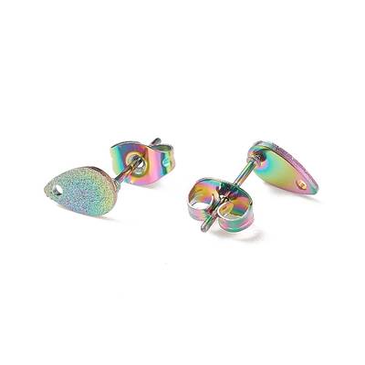 Ion Plating(IP) 304 Stainless Steel Stud Earring Findings